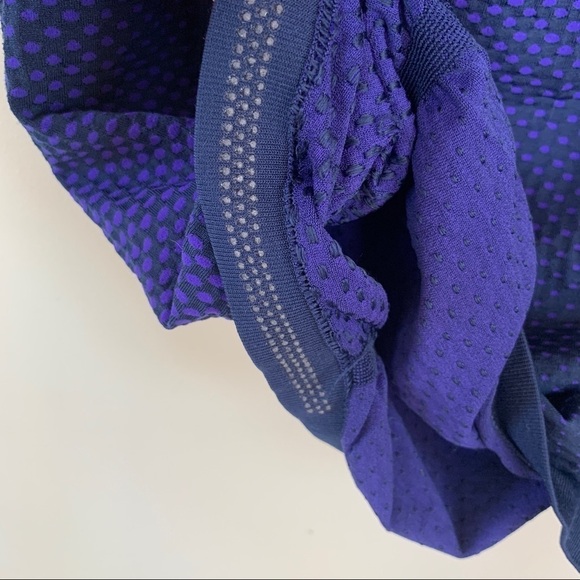 Athleta Speed Light Purple & Black Short Sleeve Top w/Ruching Size M - Picture 4 of 7